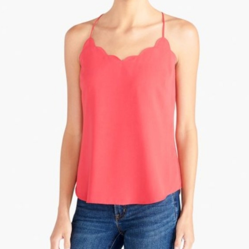 Lot Of 3 J Crew Factory Scalloped Cami Tops, Sz6